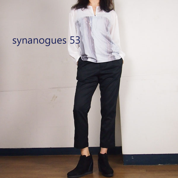 synanogues 53(シナノーグ) テーパードパンツ 黒・ブラック|レディース|定番