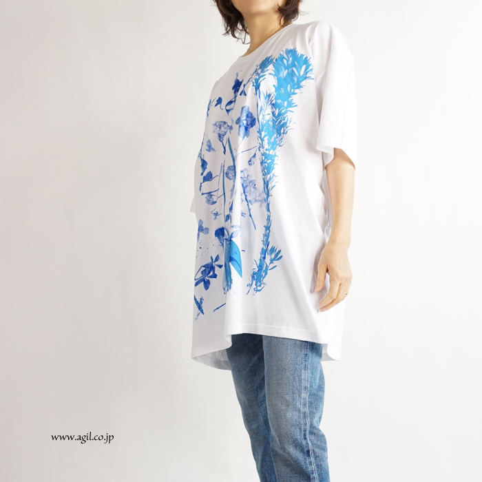 CILANDSIA(チランドシア) ビッグシルエットプリントTシャツ 図鑑 花 メンズ レディース