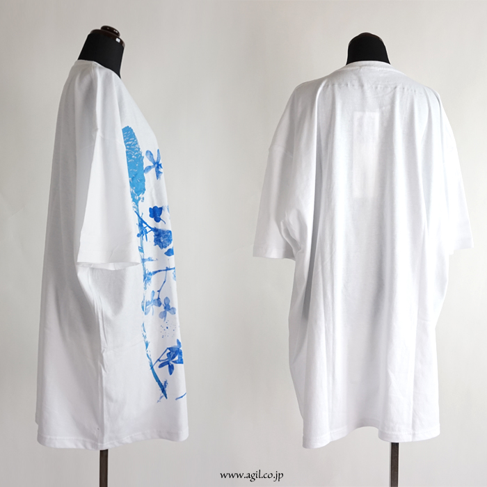 CILANDSIA(チランドシア) ビッグシルエットプリントTシャツ 図鑑 花 メンズ レディース
