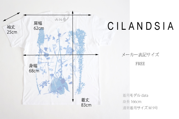 CILANDSIA(チランドシア) ビッグシルエットプリントTシャツ 図鑑 花 メンズ レディース