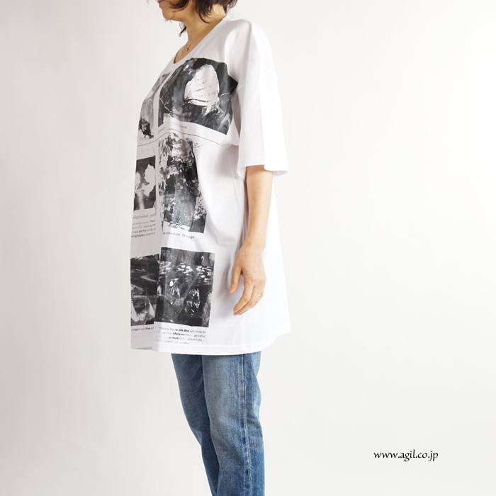 CILANDSIA(チランドシア) ビッグシルエットプリントTシャツ 図鑑 花 メンズ レディース