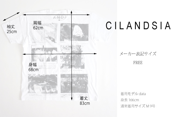 CILANDSIA(チランドシア) ビッグシルエットプリントTシャツ 図鑑 花 メンズ レディース