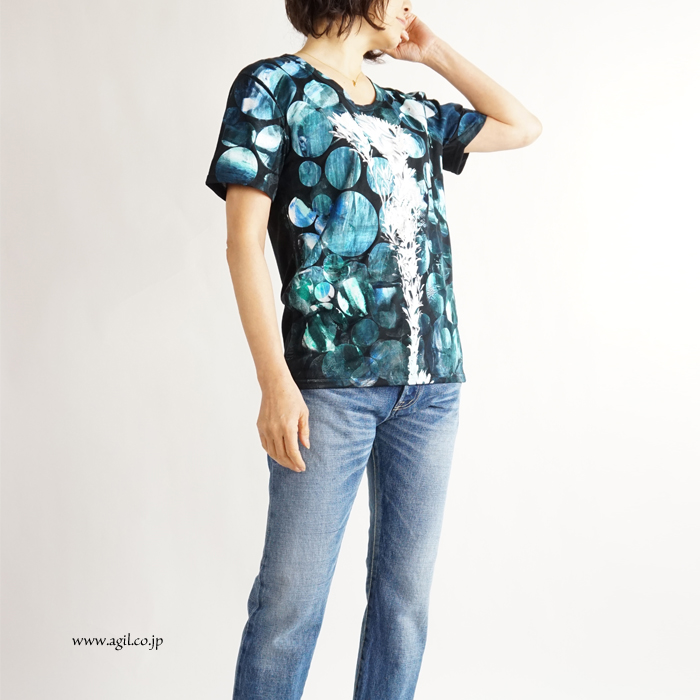 CILANDSIA(チランドシア) シルクスクリーンプリントTシャツ 円 メンズ レディース