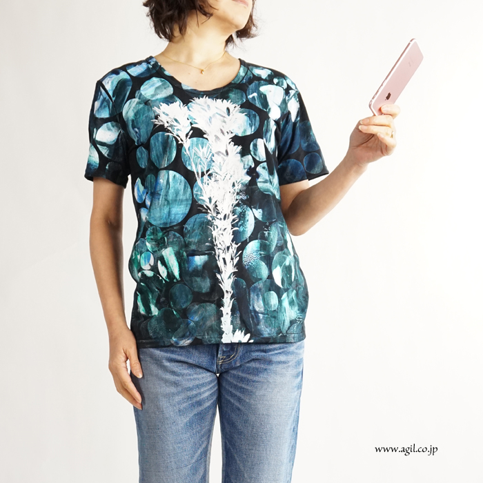 CILANDSIA(チランドシア) シルクスクリーンプリントTシャツ 円 メンズ レディース