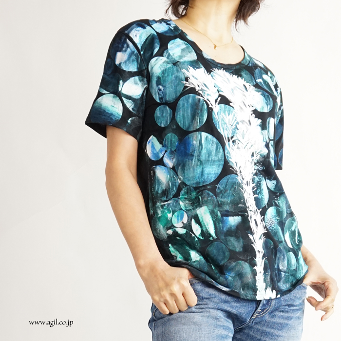 CILANDSIA(チランドシア) シルクスクリーンプリントTシャツ 円 メンズ レディース
