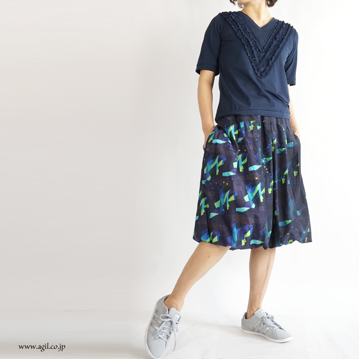 FERAL FLAIR (フィラルフレア) Vネック 半袖フリルTシャツ カットソー レディース
