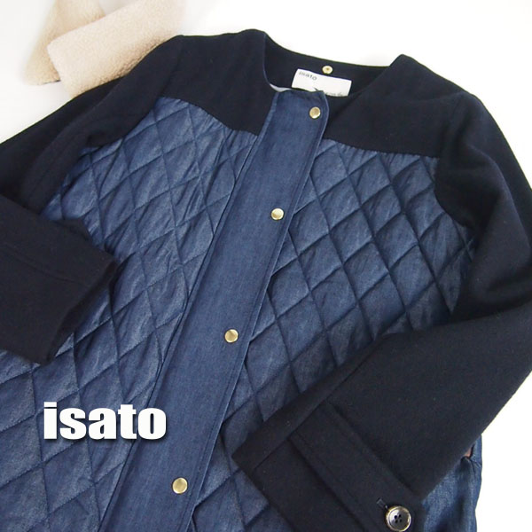 isato design works (イサトデザインワークス) キルティングコート 襟取り外し2way