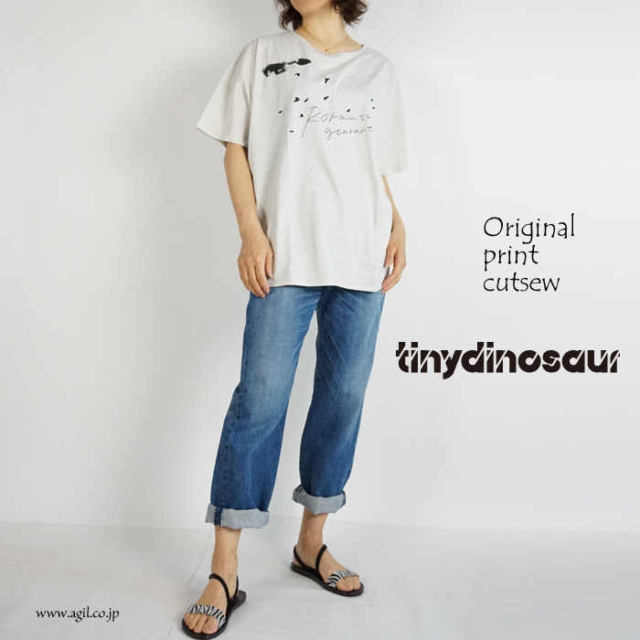 tiny dinosaur (タイニーダイナソー) オリジナルプリントゆるTシャツ レディース
