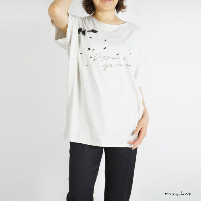 tiny dinosaur (タイニーダイナソー) オリジナルプリントゆるTシャツ レディース