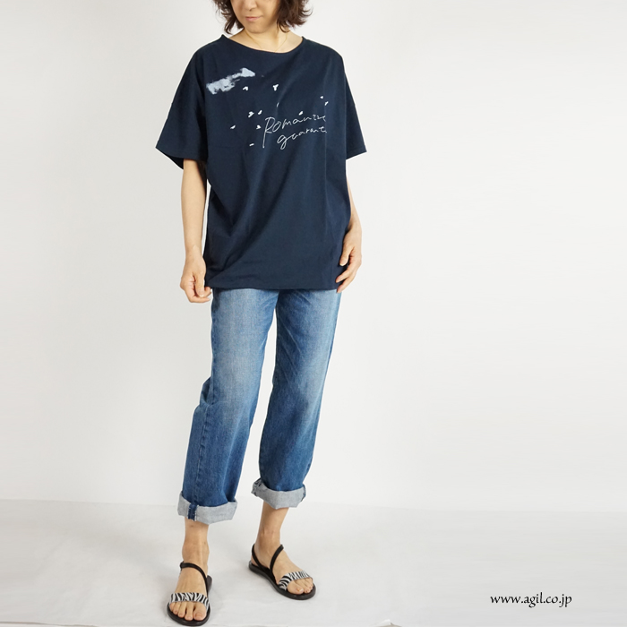 tiny dinosaur (タイニーダイナソー) オリジナルプリントゆるTシャツ レディース