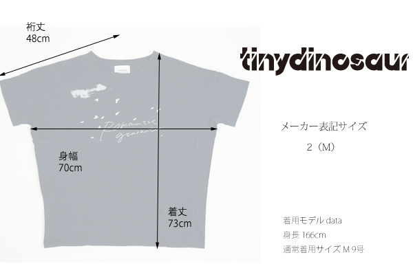 tiny dinosaur (タイニーダイナソー) オリジナルプリントゆるTシャツ レディース