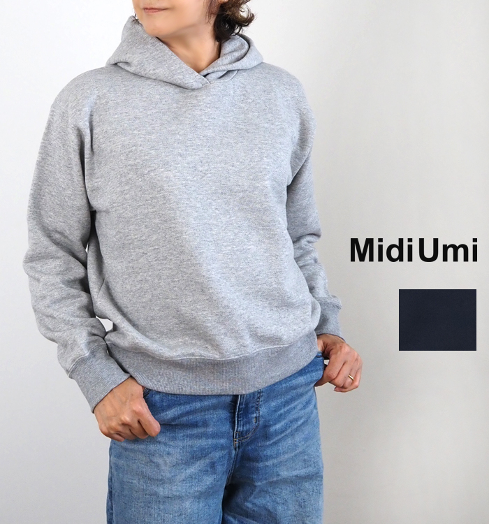 MidiUmi ミディウミ フーデッドスウェットプルオーバー レディース