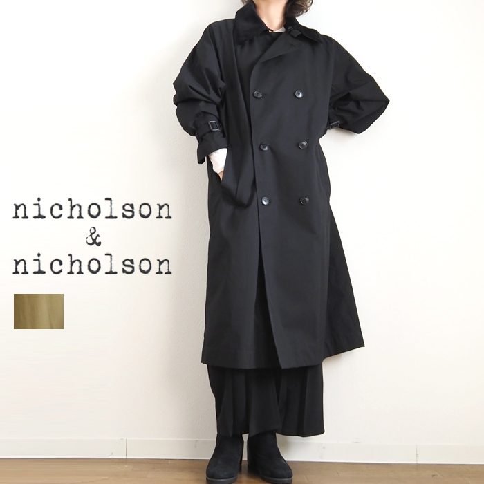 nicholson and nicholson ニコルソンアンドニコルソン ダブルブレスト ハーフコート レディース