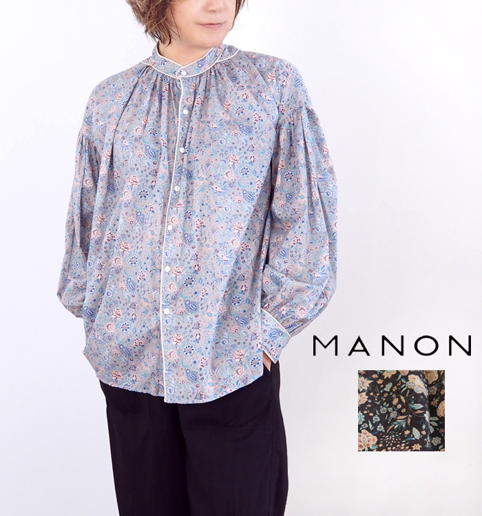 MANON マノン リバティプリント アミカルシャツ フラワープリント レディース