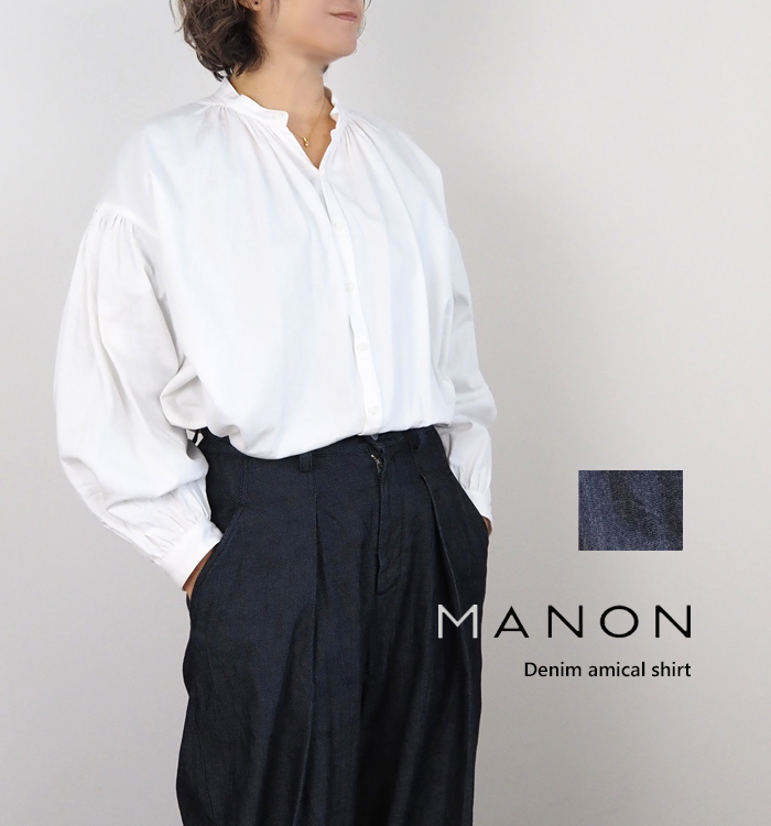 MANON マノン デニムアミカルシャツ 長袖 レディース