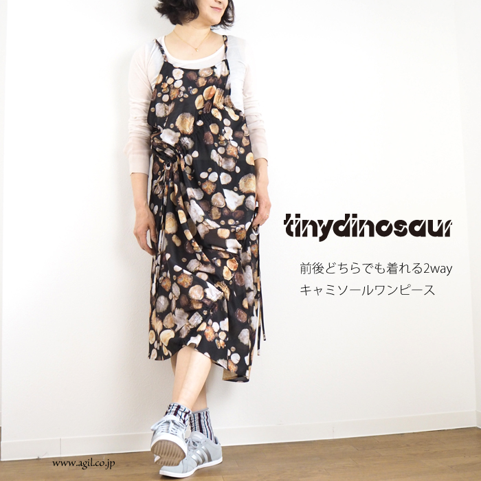 tiny dinosaur(タイニーダイナソー) プリント キャミソールワンピース レディース 